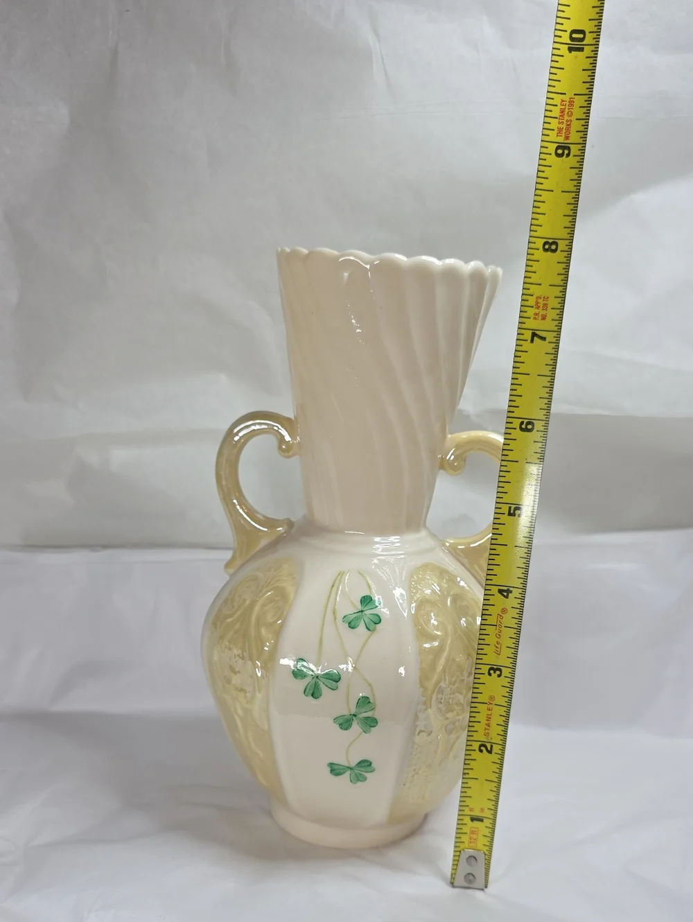 Vintage Belleek 2nd Green Mark Vase